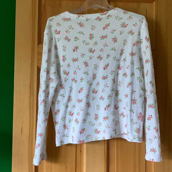 🌸ASOS Floral White Ribbed Long Sleeve - Picture 5 of 5